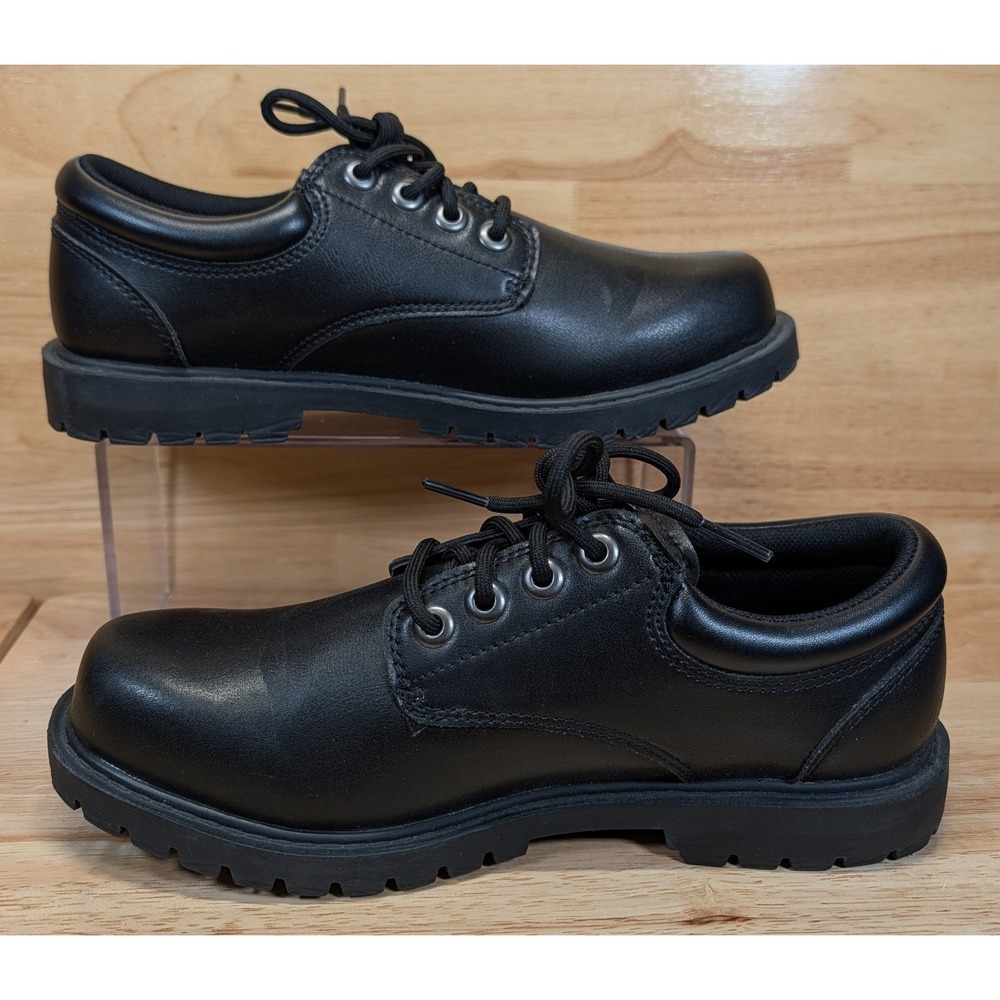 TredSafe Mens MNTR21MH001 Black Slip Resistant Work Oxford Shoes Size 7